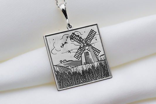 Windmill Necklace: Rustic Farm Pendant, Farmhouse Charm