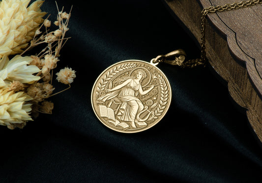 Calliope Pendant: Greek Muse of Epic Poetry Necklace