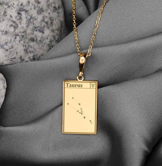 Taurus Constellation Necklace: Zodiac Astrology Pendant