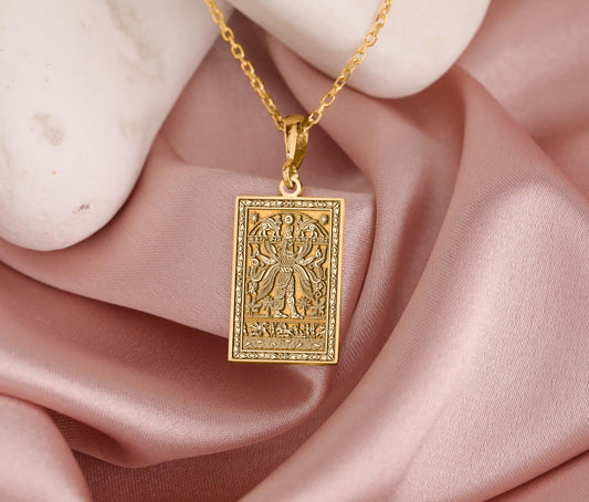 Ahura Mazda Tablet Pendant: Zoroastrian Faravahar Amulet