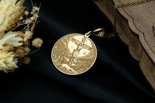 Crucifixion of Jesus Pendant: INRI Necklace, Lamb of God Amulet, Faith Symbol Charm
