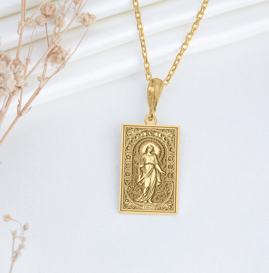 Virgo Zodiac Pendant: Mythic Maiden Necklace