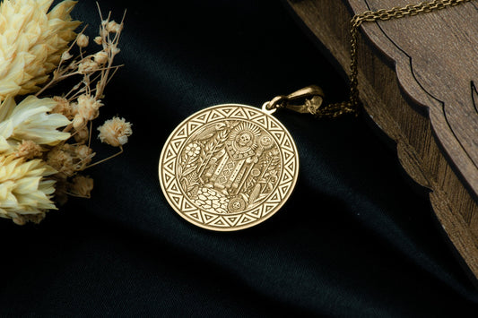 Xipe Totec Pendant: Aztec Renewal God Necklace, Sacred Flayed Skin Charm