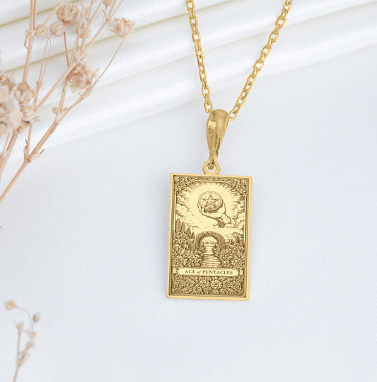 Ace of Pentacles Pendant Necklace