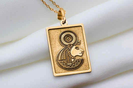 Bastet Pendant : Lioness Goddess Necklace, Egyptian Warrior Queen Amulet