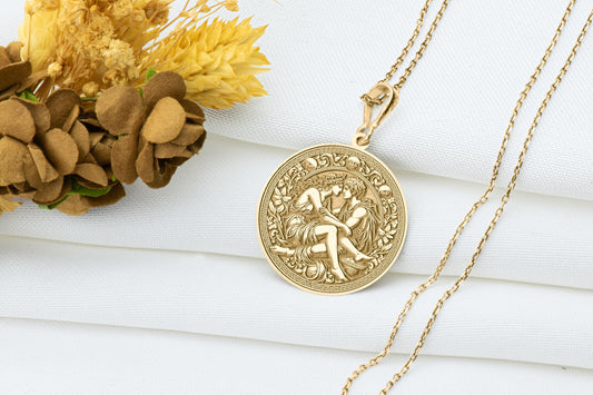 Adam & Eve Pendant: Garden of Eden Necklace, Original Sin Charm