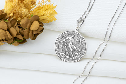 Apollo Necklace: Greek God Pendant, Sun Amulet, Gold Jewelry