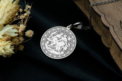 Sappho and Erinna Pendant: Greek Poet Lovers Necklace, Sacred Sapphic Bond Charm