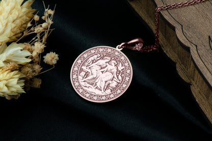 Sappho and Erinna Pendant: Greek Poet Lovers Necklace, Sacred Sapphic Bond Charm