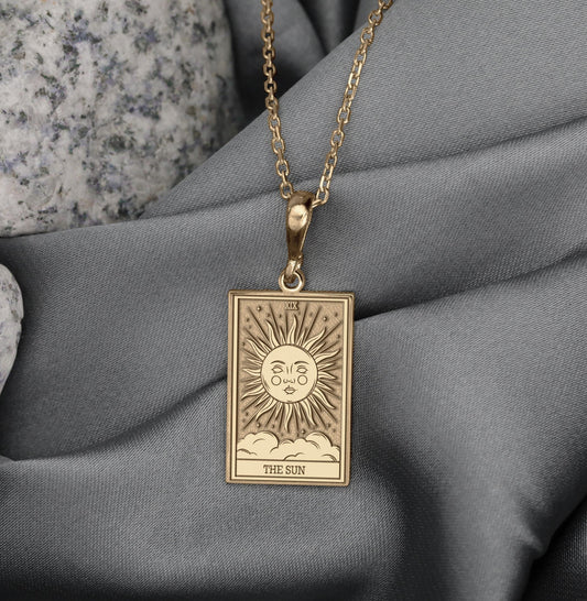 The Sun Tarot Card Pendant: Major Arcana Necklace, Inner Child Charm