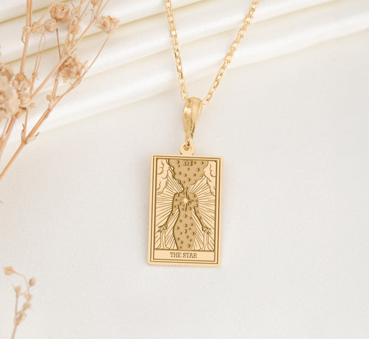 The Star Tarot Card Necklace: Sterling Silver Major Arcana Pendant