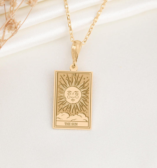 The Sun Tarot Card Pendant: Major Arcana Necklace, Inner Child Charm