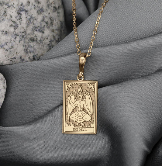 The Devil Tarot Card Pendant: Majro Arcana Necklace