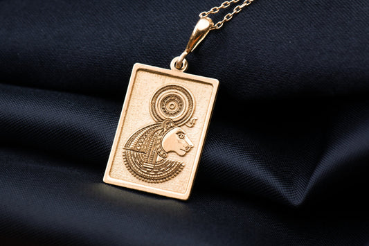 Bastet Pendant : Lioness Goddess Necklace, Egyptian Warrior Queen Amulet