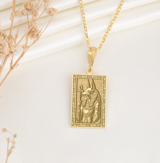 Anubis Pendant: Egyptian God Necklace, Afterlife Amulet, Soul Guide Charm