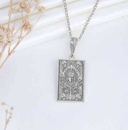 Tezcatlipoca Pendant: Sterling Silver Aztec Night God Necklace