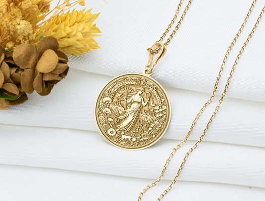 Ceres Pendant: Roman Goddess of Harvest Necklace, Sacred Earth Charm, Ancient Fertility Talisman