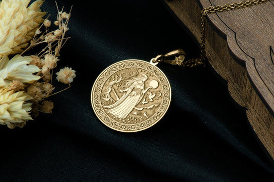 Sjöfn Pendant: Norse Love Goddess Necklace, Sacred Heart Charm, Ancient Harmony Talisman