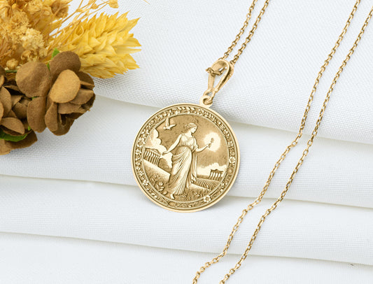 Spes Pendant: Roman Hope Goddess Necklace, Sacred Future Charm