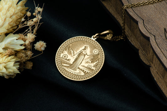 Shapash Pendant: Canaanite Sun Goddess Necklace, Sacred Light Charm, Ancient Solar Guidance Talisman