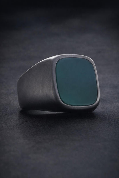 Aqeeq Stone Silver Ring