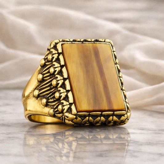 Tiger Eye Stone Silver Ring