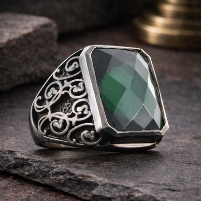 Blue Spinel Stone Silver Ring