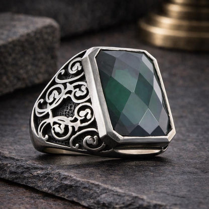Blue Spinel Stone Silver Ring