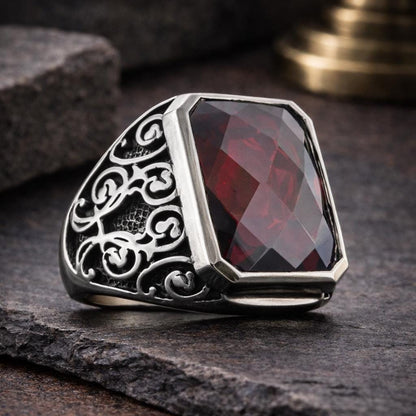 Blue Spinel Stone Silver Ring