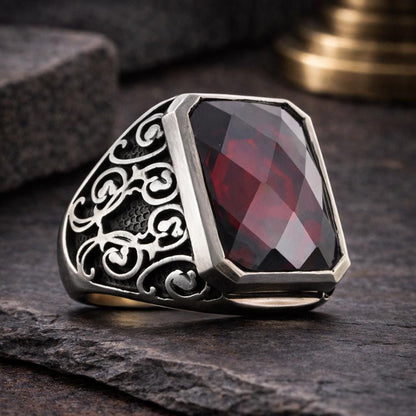 Blue Spinel Stone Silver Ring