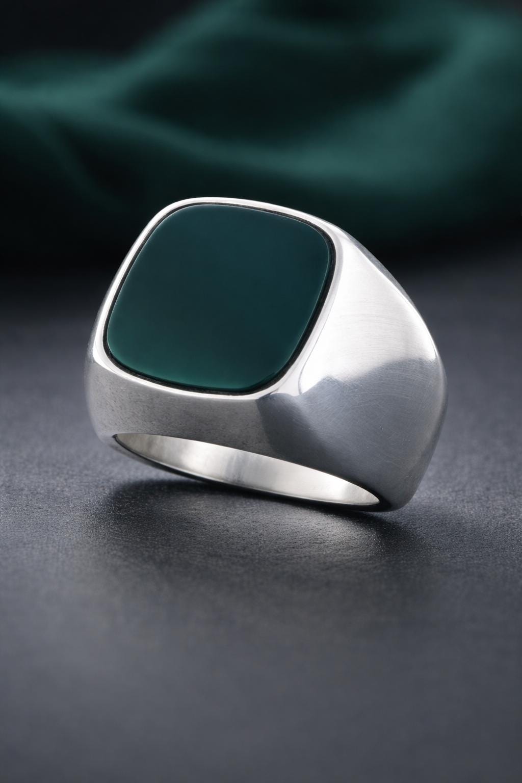 Aqeeq Stone Silver Ring