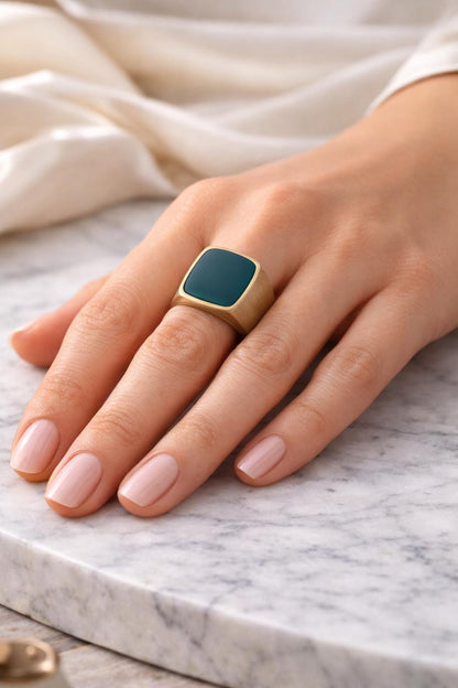 Aqeeq Stone Silver Ring