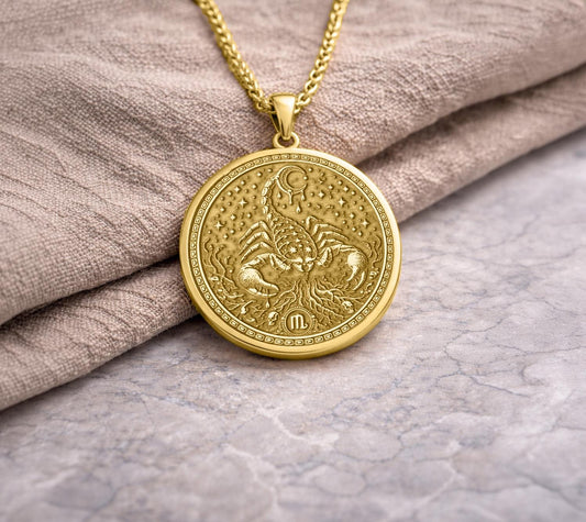 Scorpio Zodiac Pendant: Mythological Scorpion Symbol of Power, Transformation, and Protection Necklace